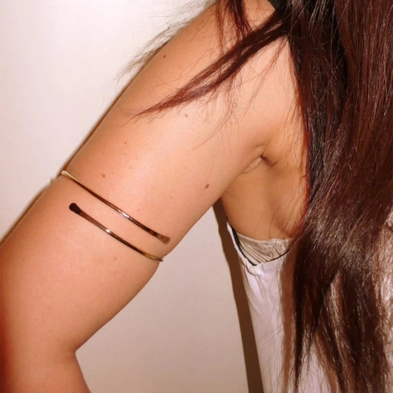 Q0KE Punk Coiled Adjustable Spiral Upper Arm Cuff Armlet Armband Bangle Women Jewelry Egypt  Adjustable Arm Cuff Armlet
