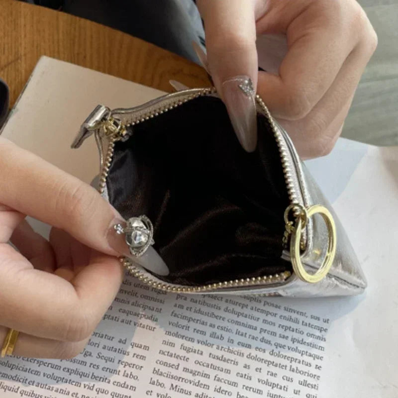Genuine Leather Mini Wallet Coin Purse Key Bag Key Holder Pocket Storage Bag Zipper Waterproof Portable Thin Coin Pouch Case