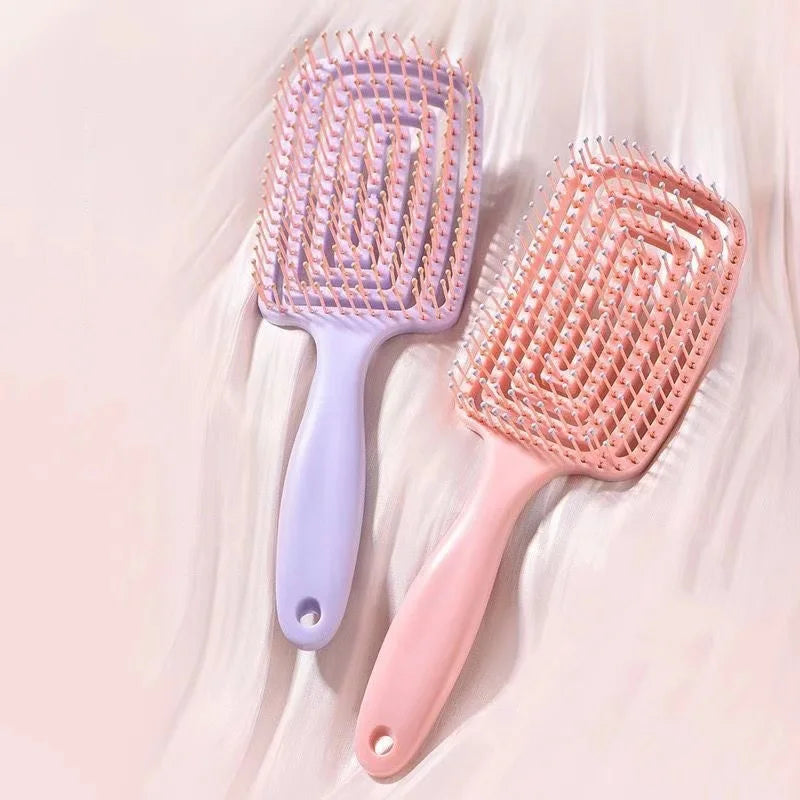 Hemasa 1Pcs Elastic Massage Comb Hollow Out Hair Brush/ Scalp Massage Combs Hair Styling Detangler Fast Blow Drying comb