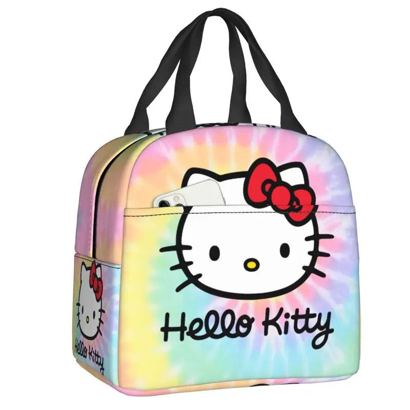 Hemasa  Hello Kitty Cat Lunch Bag Leakproof Cooler Thermal Insulated Bento Box For Women Kids Picnic Travel Food Tote Bags