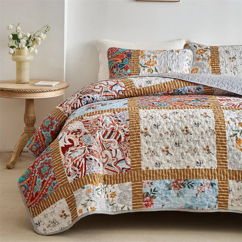 Soft Bedspread Queen Quilt Decorative Bed Coverlets for Spring Summer Bedding Set with Pillow Shams, Quilt Queen King Coverlet