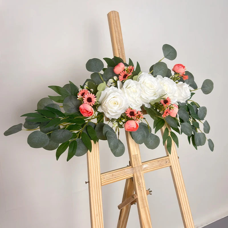 Tejesa 2026 Arch Flowers Artificial Rose for Home Decoration Wedding Flower Arrangement Drawing Board Door Frame Decor Pink White
