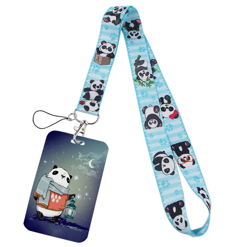 Tejesa  panda Lanyard Badge Holder ID Card /Lanyards Cell Phone Rope Key Lanyard Neck Straps Keychain
