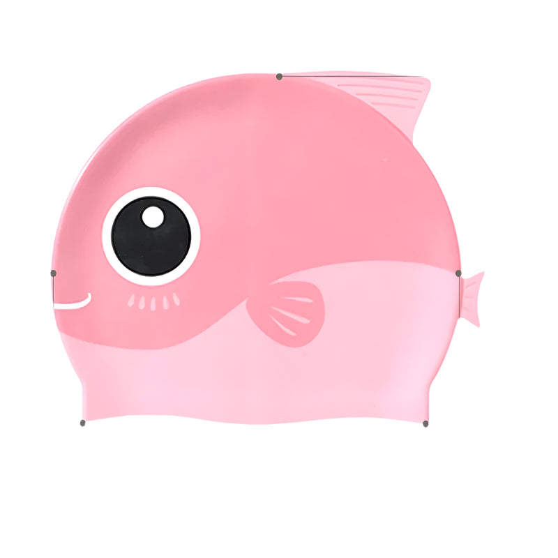 Hemasa Cartoon Cute Fish Shark Silicone Swimming Cap for Children  Kids Swimming Cap