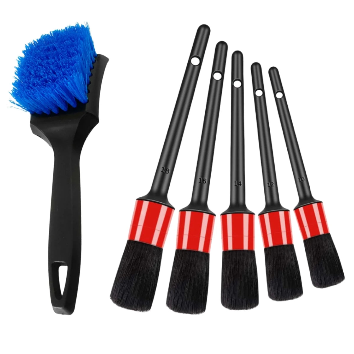 Tejesa 6Pcs Car Wash Care Detailing Brush Set For Cleaning Wheels Dashboards Vents And More Car Cleaning Brushes Car Accessories