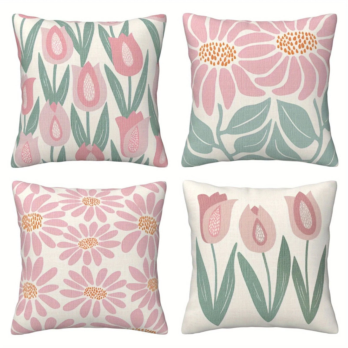 Tejesa 2Pcs Floral Pattern Throw Pillow Covers For Home Pattern Cushion Cover Suitable For Sofa Bedroom Car Pillow Cover