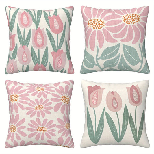 Tejesa Home Decor Floral Pattern Throw Pillow Covers For Home Pattern Cushion Cover Suitable For Sofa Bedroom Car Pillow Cover