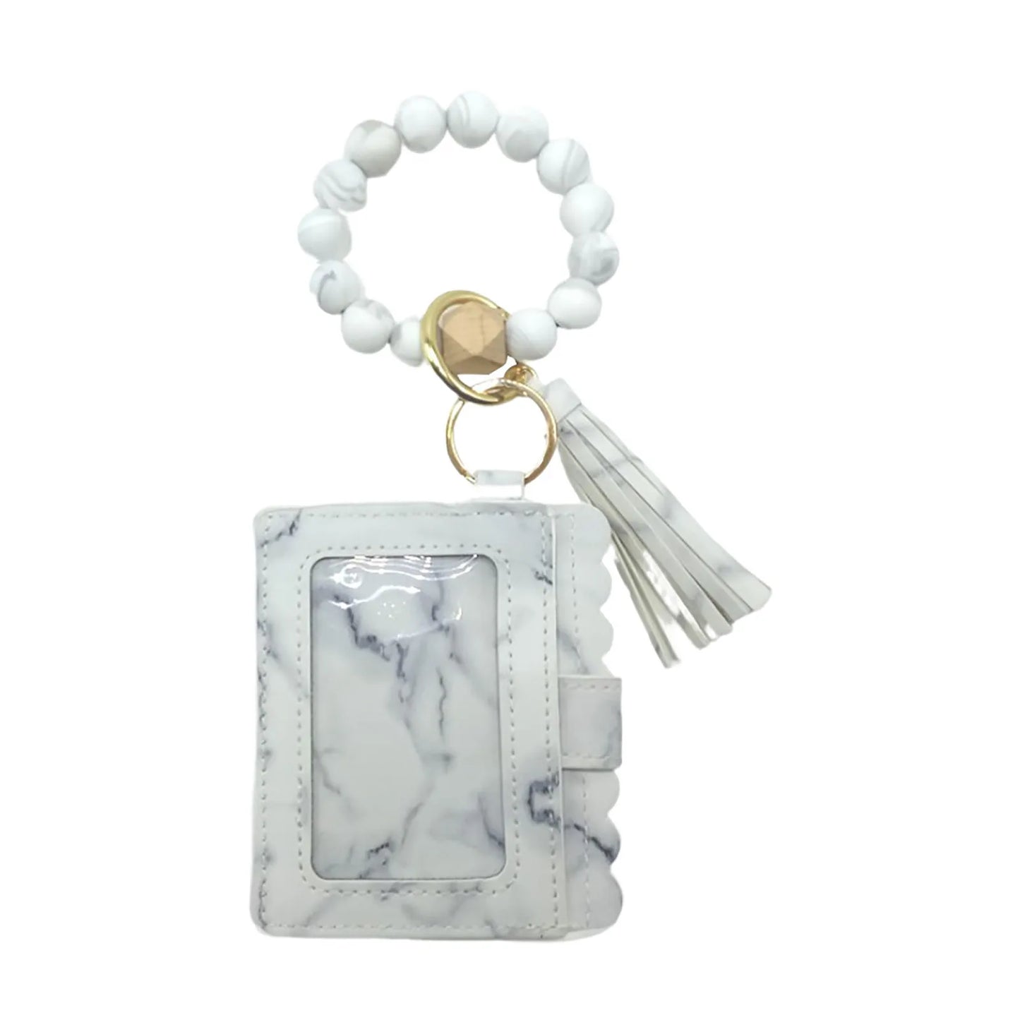 Cute Bag Purse Ornaments Wristlet Keychain Bracelet Credit Card Holder Wallet Key Ring Silicone Tassel Keychain Beaded брелки