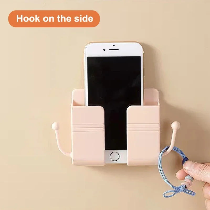 Mobile Phone Wall Mount Hat Hook Glasses Holder Hanger Remote Control Holder Bracket Charging Stand Home Storage Organization