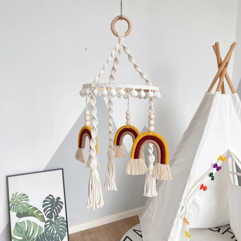 Bohemian Baby Crib Mobile Hanging Ornaments Rainbow Hanging Decorations for Bathroom Bedroom Newborn Toddlers Best Gifts