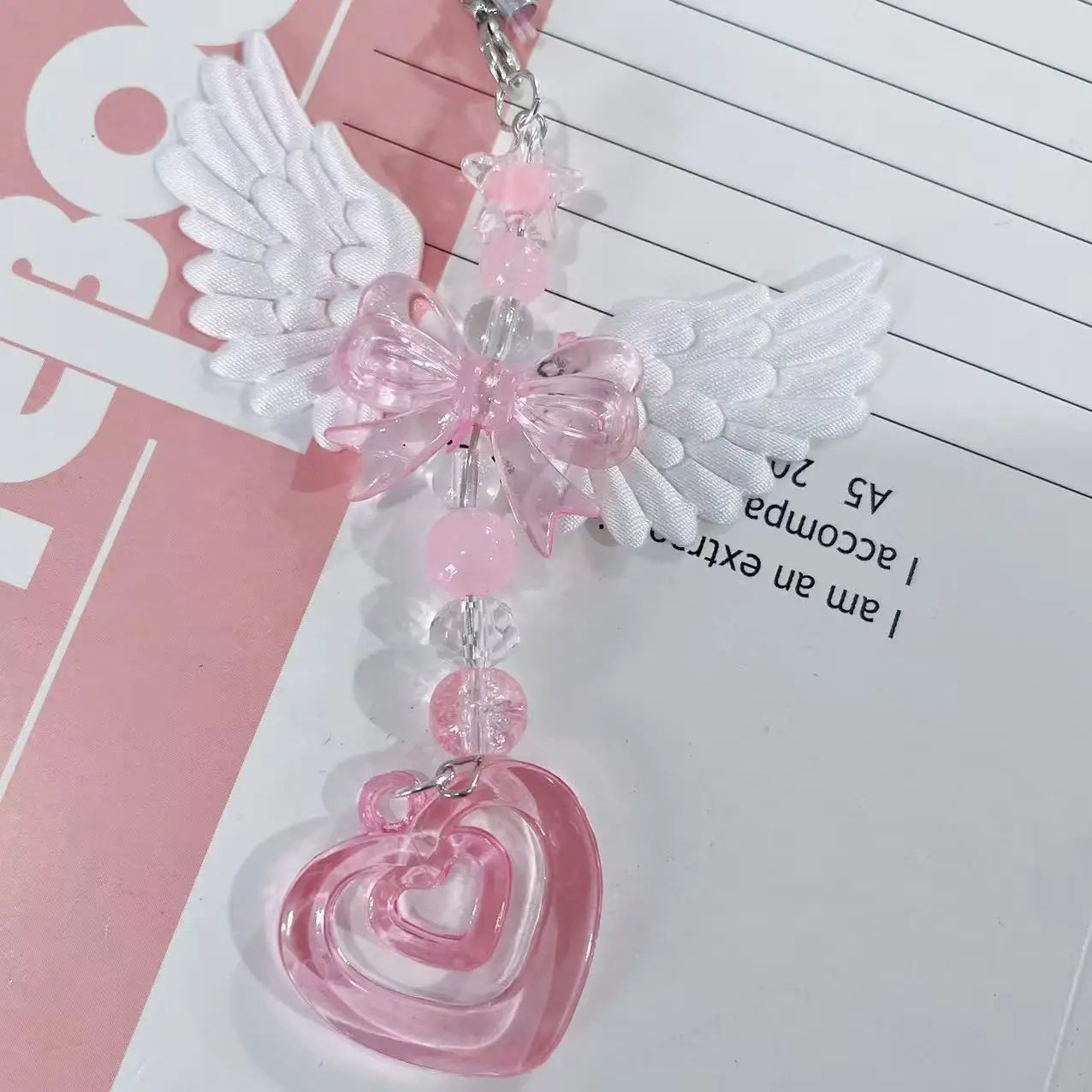 Tejesa Lovely Wings Bow Heart Mobile Strap Phone Pendant Chain For Girls
