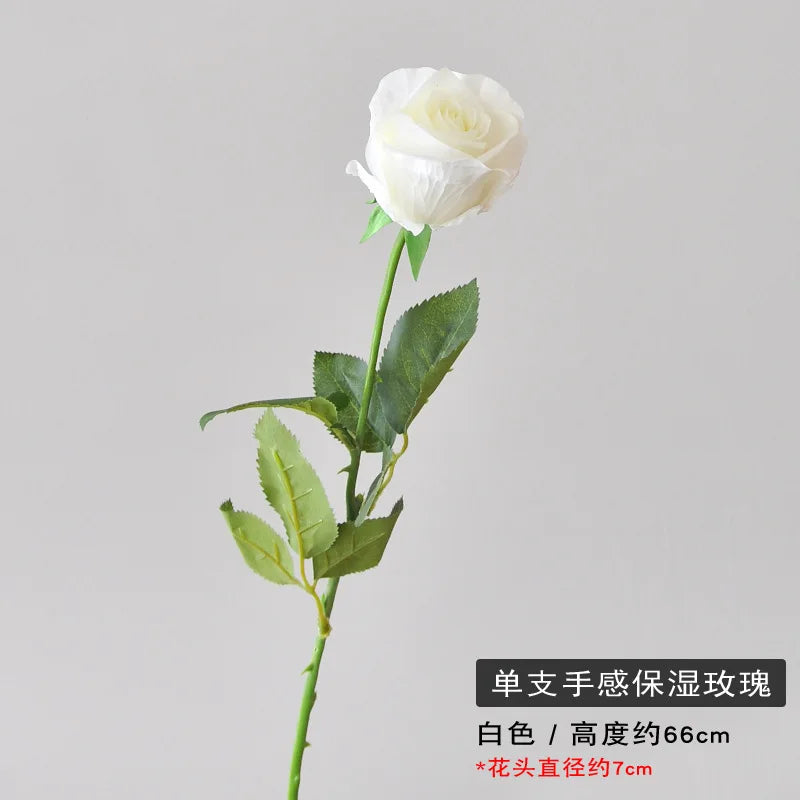 5Pcs Moist Feel Rose Artificial Flowers Branch Home Decoration Real Touch Roses Wedding Bouquet Party Table Flower Arrangement