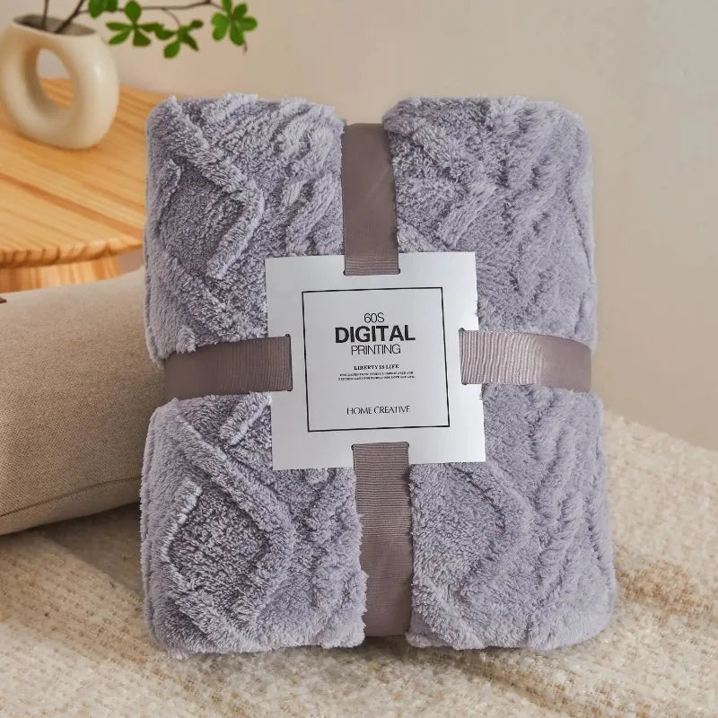 Jagdambe Coral Fleece Plush Blankets Winter Soft Warm Sofa Cover Throw Newborn Wrap Kids Bedspread Travel Thick Blanket