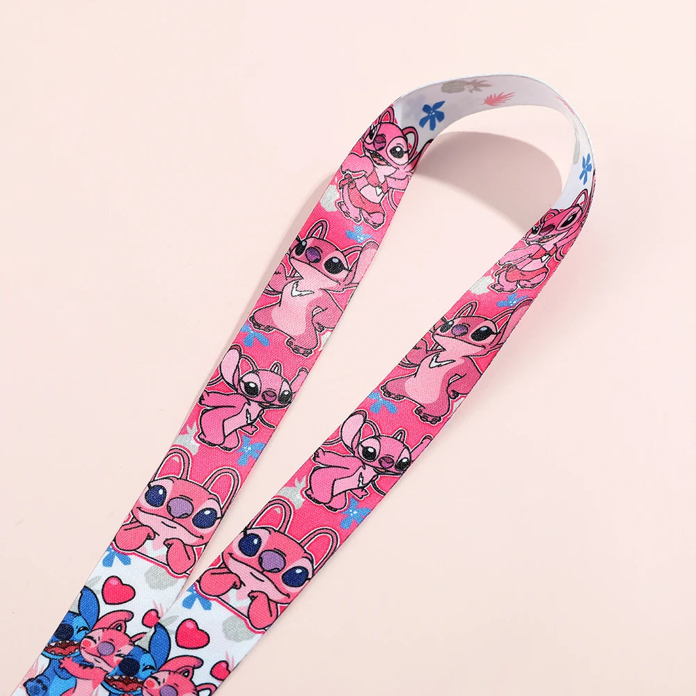 Stitch Disney Phone Lanyard Anime Lilo&Stitch Cartoon Printed Ribbon Card Cover Hanging Neck Long Rope Kawaii Gifts