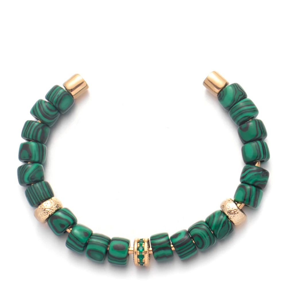 Tejesa Colorful  Natural Stone Cuff Bangle Bracelets For Women