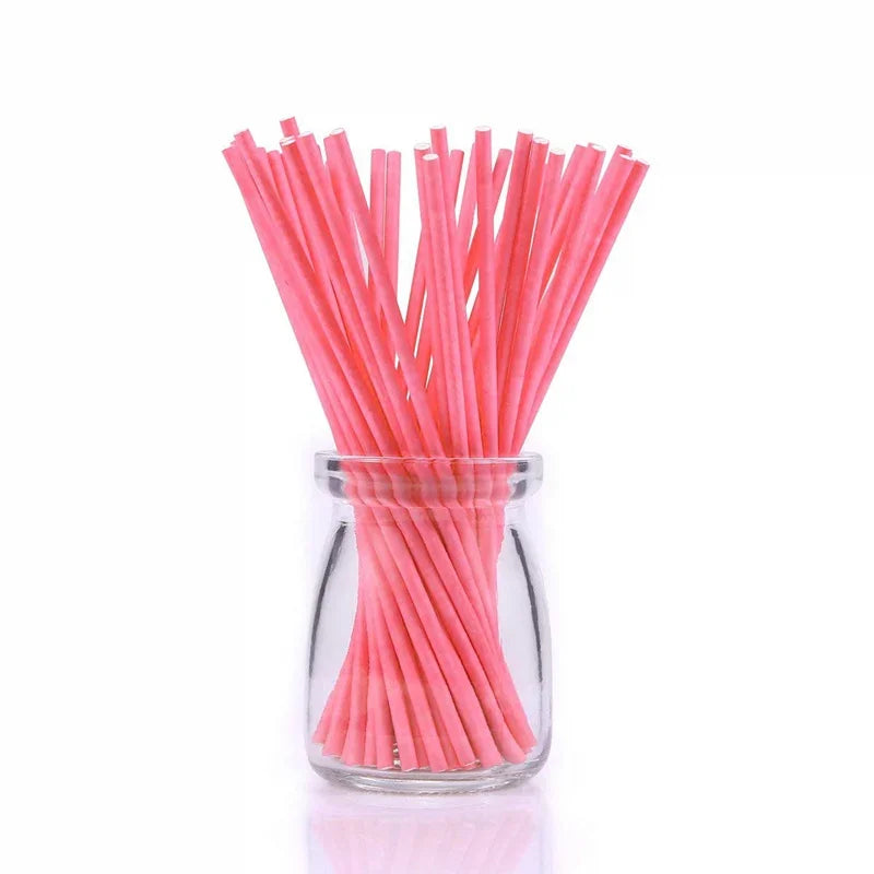 Tejesa 100pcs Paper Lollipop Sucker Sticks for Cake Pops Candy Popcake Stick 6-Inch by 5/32-Inch 150*3.5mm