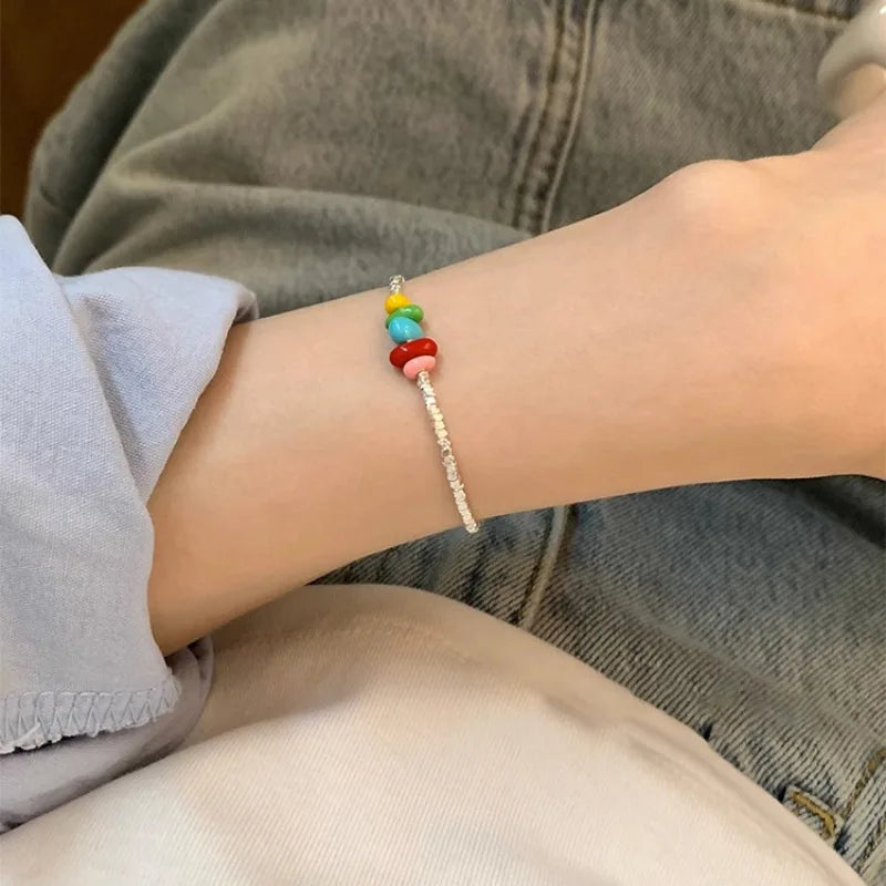 Hemasa  925 Sterling Silver Chip Beads l Bracelet for Women /Girl