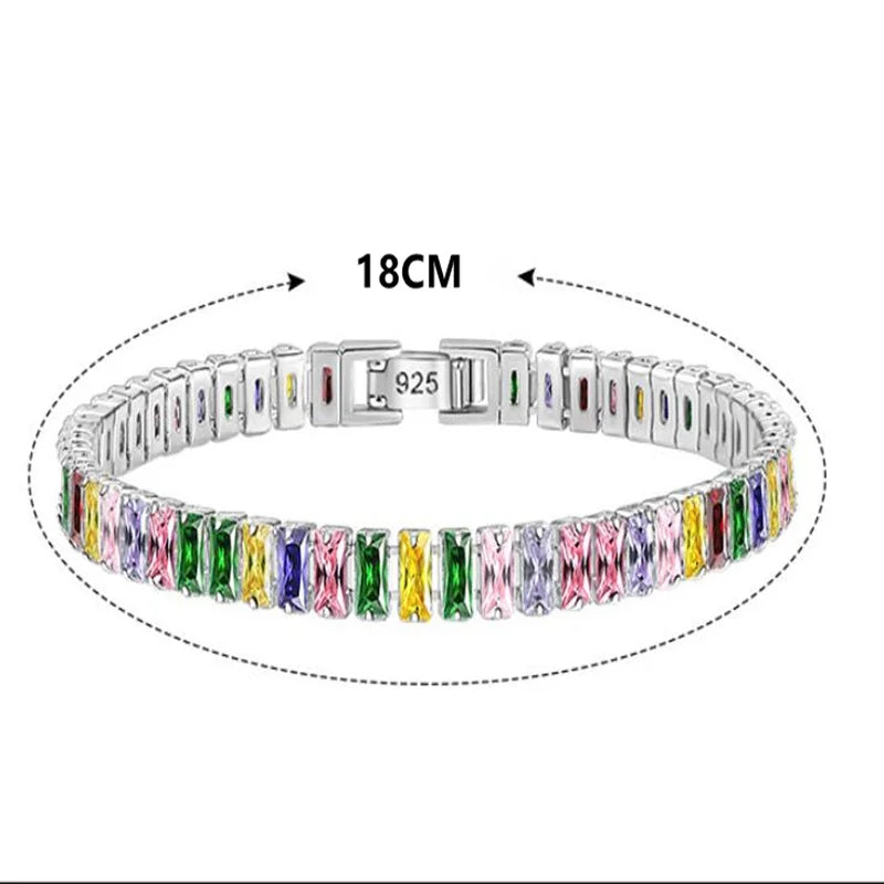 Hemasa 925 Sterling Silver Bracelet Luxury  Zirconia Hand Jewelry Bracelet Women /Girls