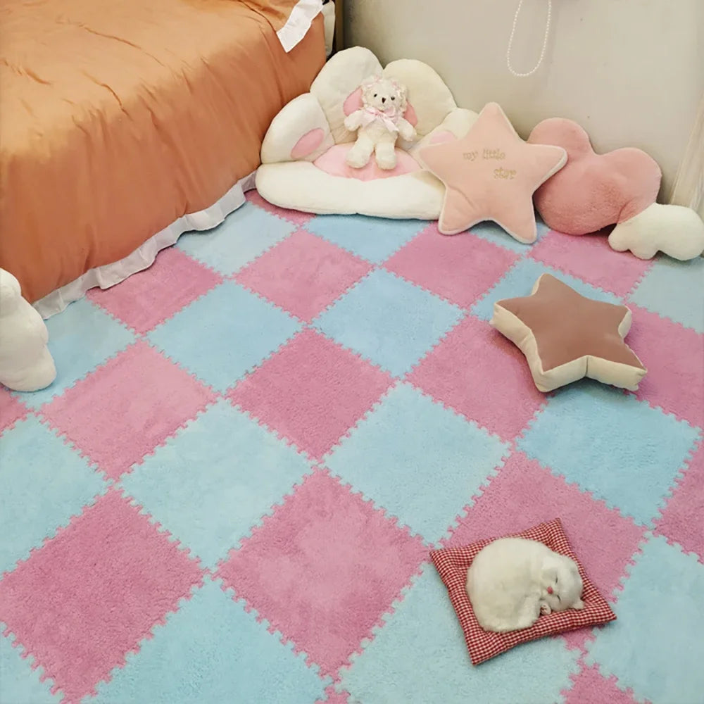 Hemasa Soft Plush Children's Mat Baby Toys Eva Foam Puzzle Carpet Warm Children Play Mats Interlocking Rugs Infant Carpet 30*30*1cm