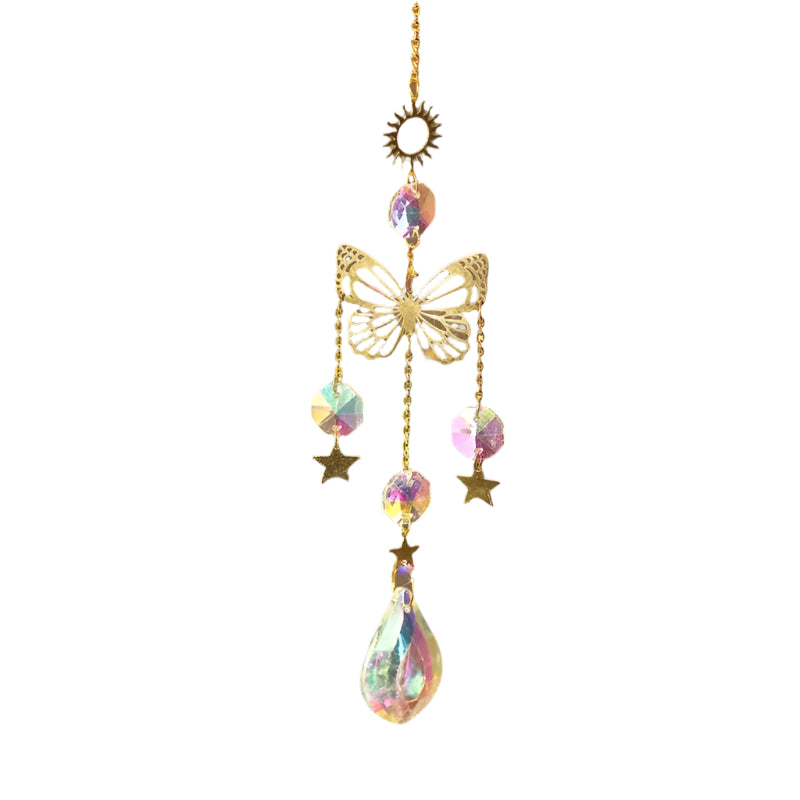 Hemasa  Butterfly Crystal Sun Catcher - Glass prism reflecting lights for home , garden and car decor