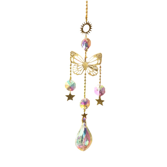 Hemasa  Butterfly Crystal Sun Catcher - Glass prism reflecting lights for home , garden and car decor