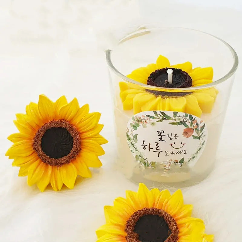 3D Sunflower Rose Candle Mould for  Home Décor