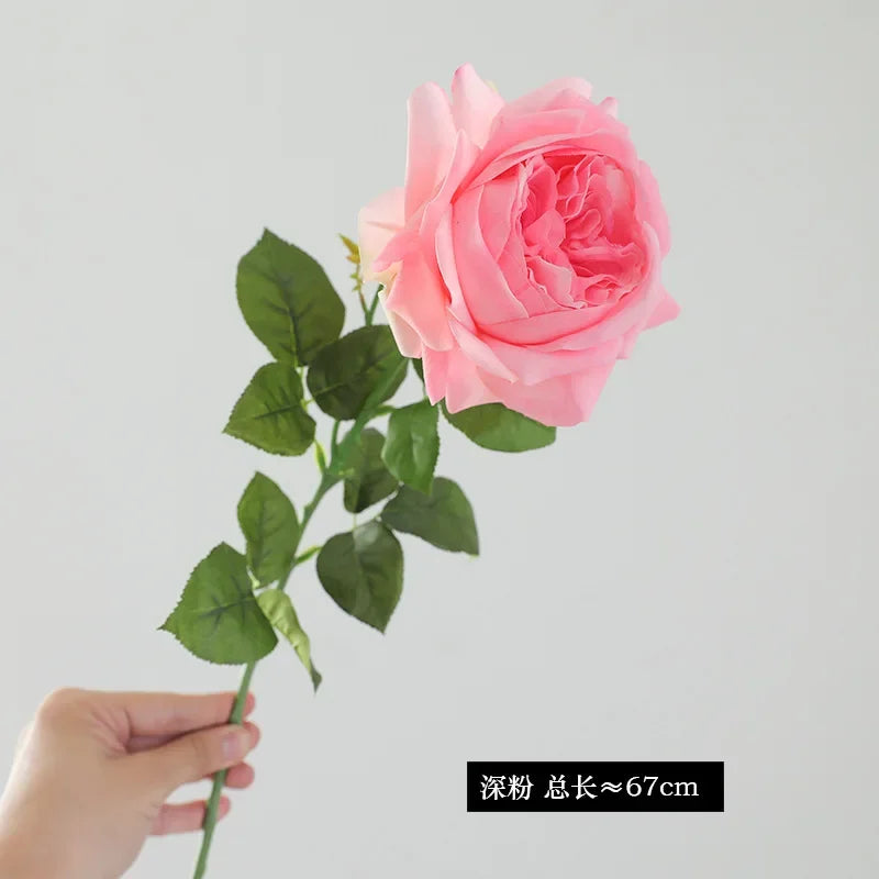 5Pc High-quality Moisturizing Rose Artificial Flowers Real Touch Rose Bridal Bouquet Wedding Decor Indoor Home Party Table Flore