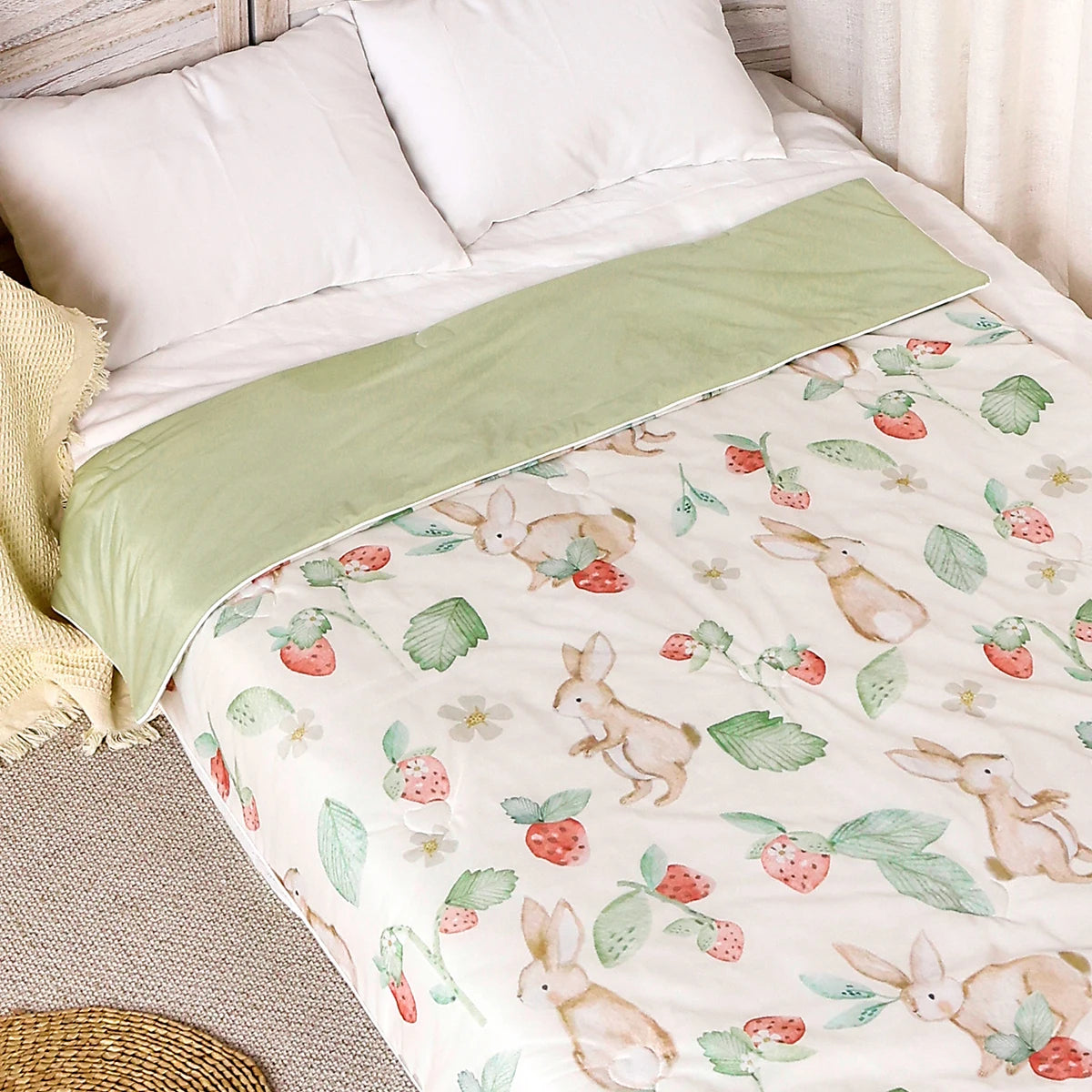 Tejesa Double Side Use Baby Cotton Padded Blanket /Breathable New born Quilt Size 110x150cm