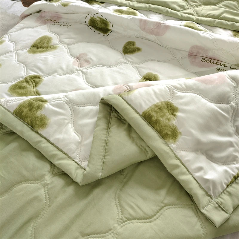 Hemasa Quilted summer single double bed light Printed quilt core Air conditioning quilting twin queen size duvet Thin plaid comforter