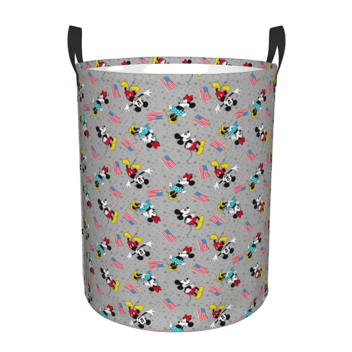 Tejesa  Mickey Mouse Cartoon Pattern Laundry Basket Collapsible Clothes Hamper for Nursery Kids Toys Storage Bin