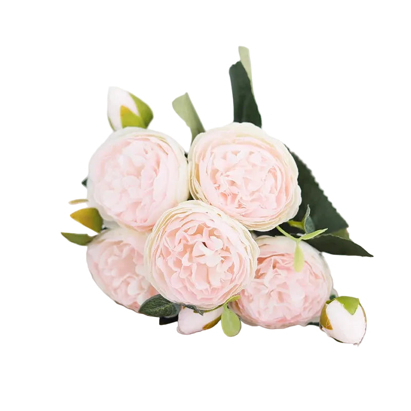 Tejesa 3 Pcs  Peony Artificial Flower Exquisite Wedding Bridal Party Bouquets Home Vase Accessories Fake Christmas Table Garden Backdrop Decor