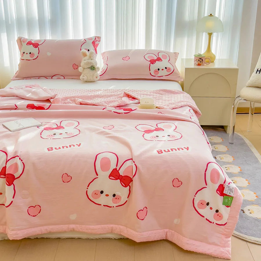 KDJEIKZ Summer Thin Comforter Ultra-Soft Air Conditioned Four Seasons 3D Beanie Comforter/Duvet/Blanket Bed 150 Single comforter