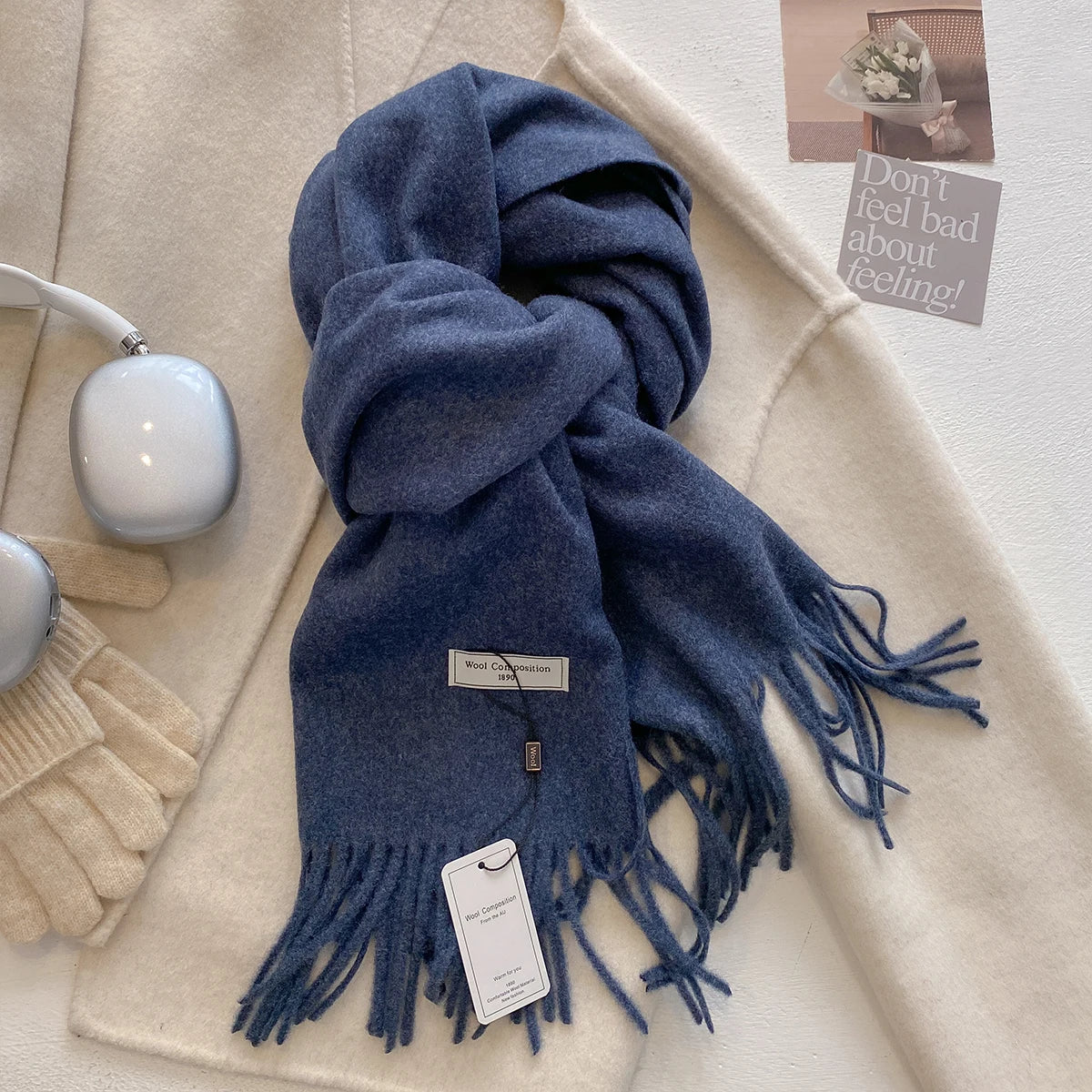 New 26 Color Winter Scarf For Women Long Warm Cashmere Scarves Hijab Solid Lady Shawl Wrap Female Pashmina Bandana Head Scarfs