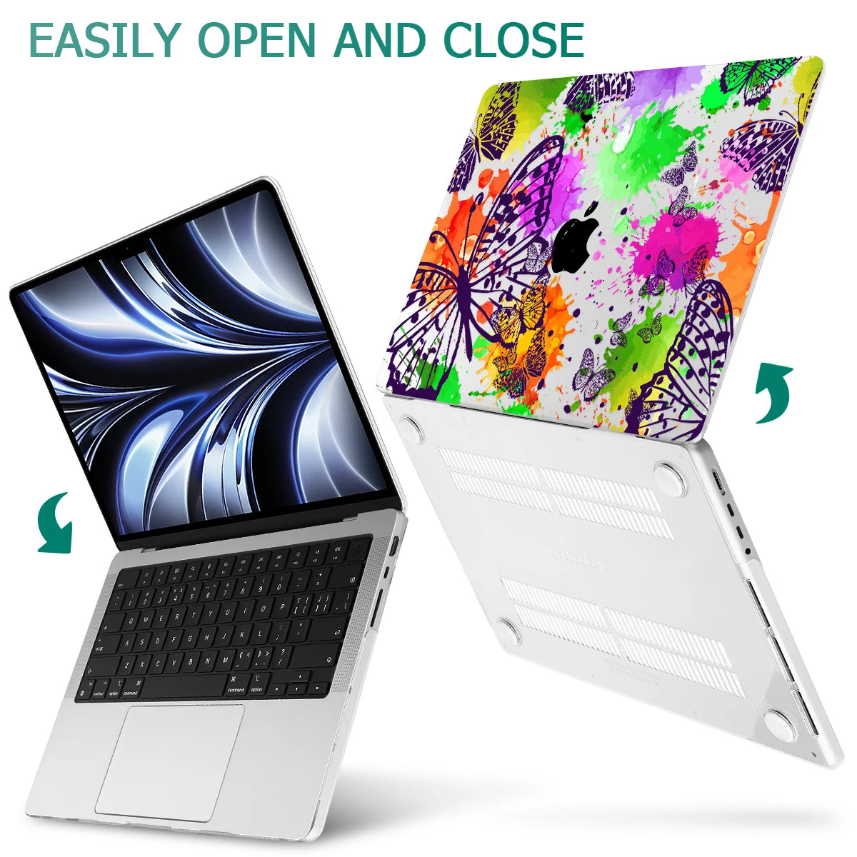 Hemasa  Butterfly Hard case for Macbook M4 A3401 Pro 2023 M2 Air Pro 13 2022 A2338 A2681 A2337 M1 Pro 14 16 A2779 M2 Air 11 12