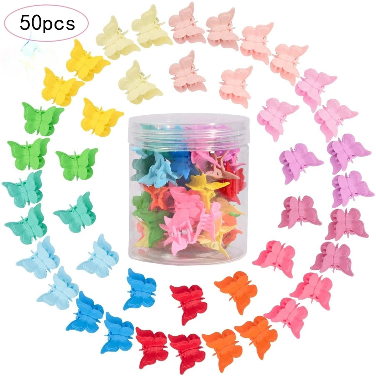 Glitter Mini Butterfly Hair Claw Clips, Sparkly Colorful Hair Accessories for Girls and Women - 90S Y2K Cute, Small, Tiny Clip I