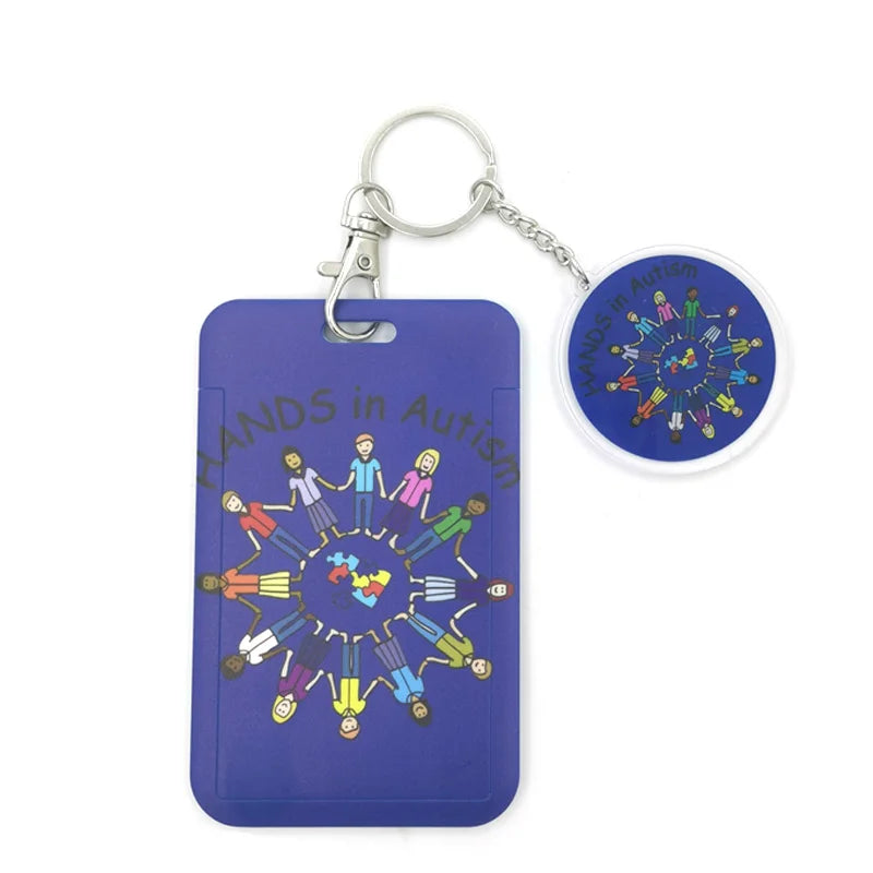 Autism Pattern Anime Lanyard Badge Holder ID Card Lanyards Mobile Phone Rope Key Lanyard Neck Straps Keychain Key Ring