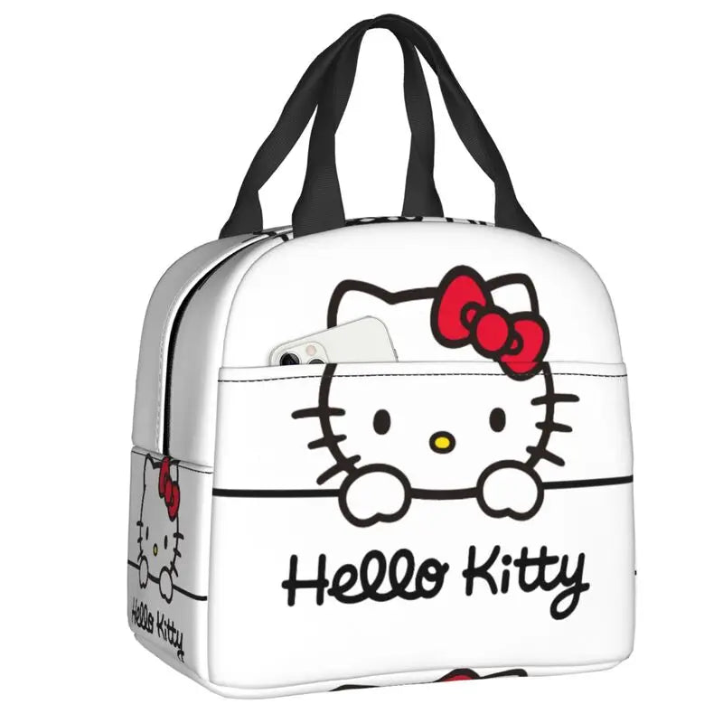 Hemasa  Hello Kitty Cat Lunch Bag Leakproof Cooler Thermal Insulated Bento Box For Women Kids Picnic Travel Food Tote Bags