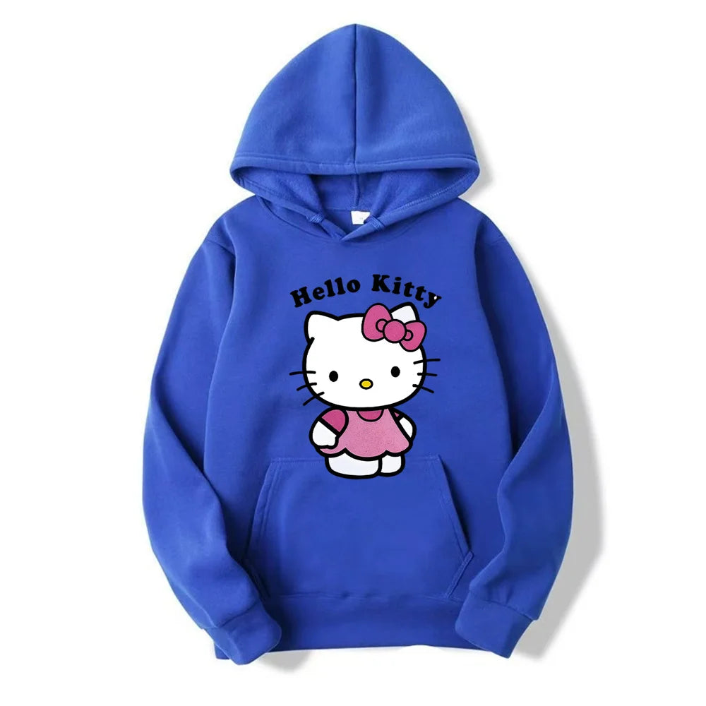 Hemasa Beautiful Hello Kitty Printed Hoodies Women Warm Comfortable Casual Hoodie