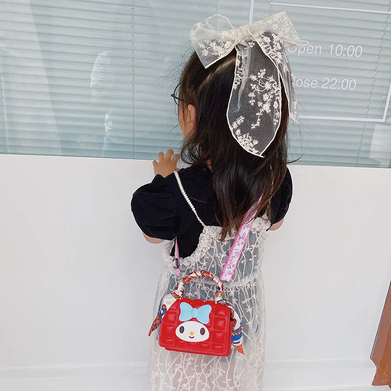 Hello Kitty Girls Purses Children's Bags Pearl Handbag Mini Single Shoulder Crossbody Chain Bag Jelly Sachet Handbags Women Bags