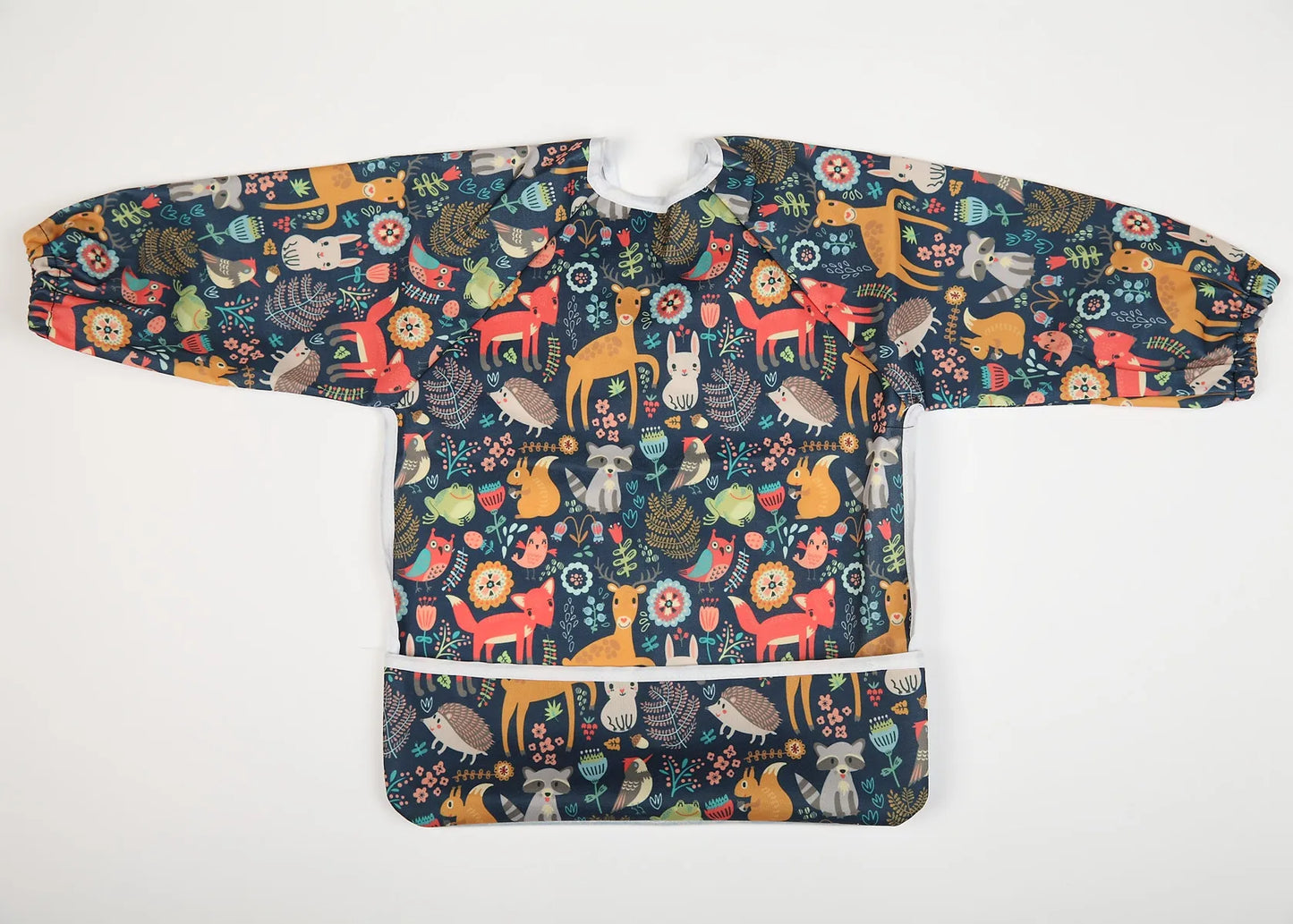 [Sigzagor] 1 Baby Bib Feeding Waterproof Long Sleeve Shirt Toddler Painting Drawing With Pocket 1-3 years old