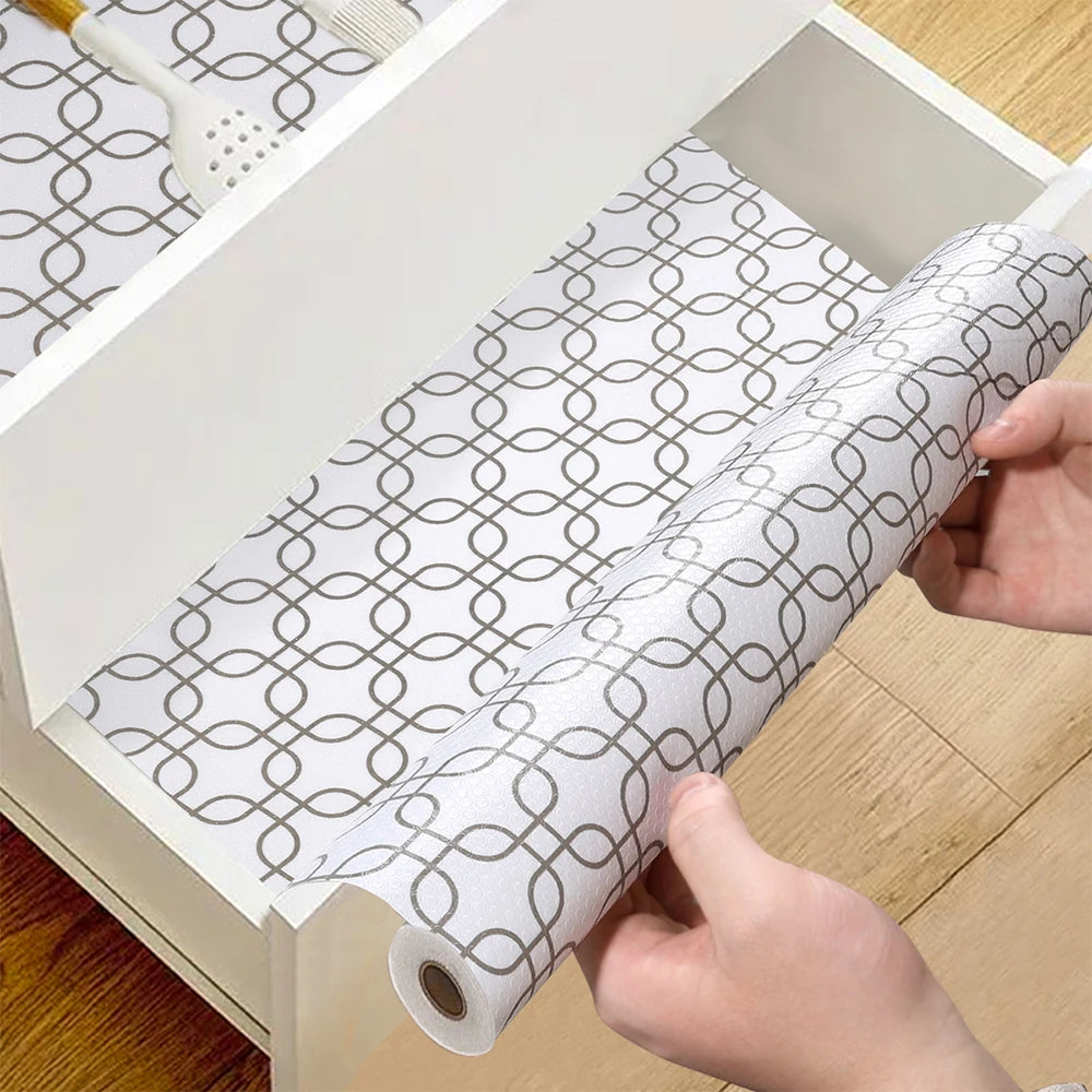 Tejesa 30x130CM Non-Adhesive Kitchen Cabinets Shelf Liner Non-slip Waterproof Drawer Liners for Cupboard Dresser Bathroom Kitchen