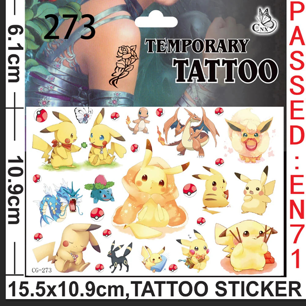 Tejesa Pokemon Pikachu Birthday Party Favors Gifts Slap Bracelets Stamps Tattoos Stickers Kids Goodie Bag Fillers Party Supplies Decora