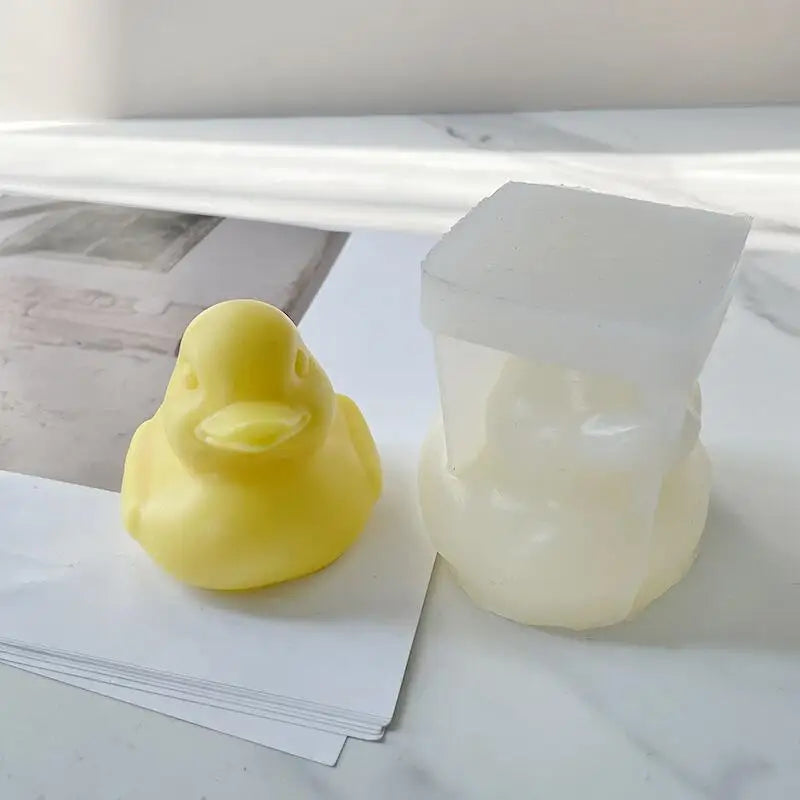 3D Cartoon Duck Silicone Mold Epoxy Resin DIY Plaster Candle Mold Desktop Decoration Soft Pottery Clay Handmade Soap Mold