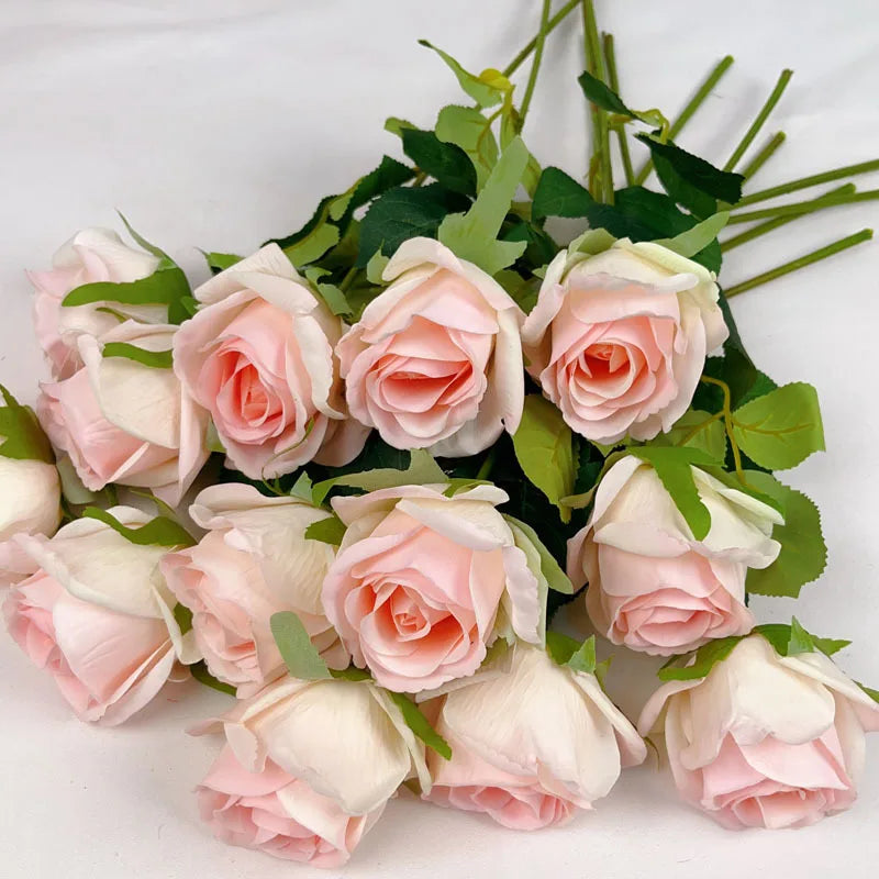 7pc Moisturizing Rose Artifical Flowers Marrige Decor Bride Hand-holding Bouquet Wedding Party Home Fake Roses Flore Arrangement