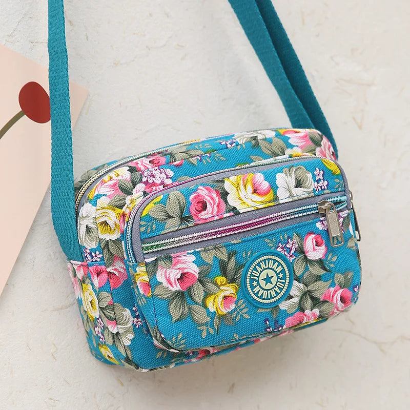 Tejesa Mini Canvas Crossbody Bag for Women Fashionable Small Handbag Soft Polyester Lining Zipper Closure Everyday Use Crossbody Bag