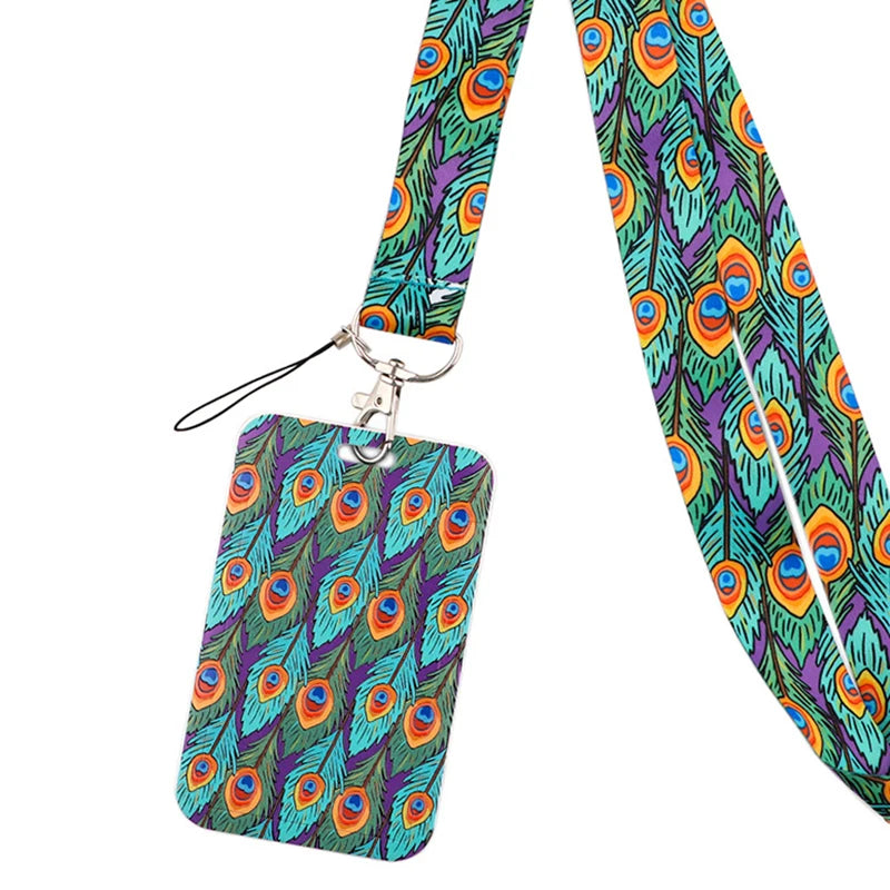 Tejesa Butterfly Lanyard Business Credit Card Holder Neck Strap Keychain Hang Rope ID Badge Holder Lariat Lasso