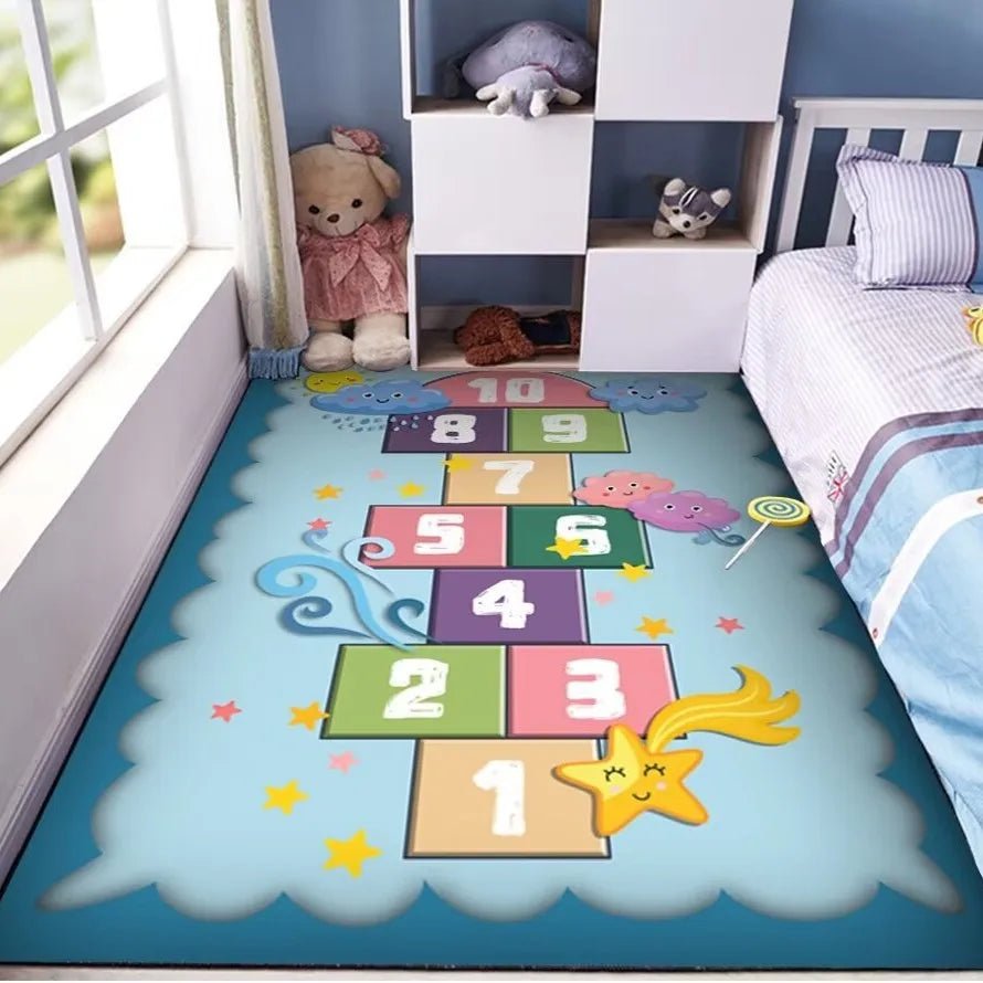 Tejesa  Flannel Children's Carpet, Parking Lot Climbing Mat, Game Traffic Mat, Early Education Kindergarten Rug Home Decoration