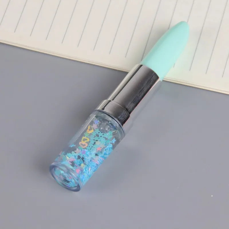 Novelty Lipstick Ballpoint Pen Portable Signature Promotional Pens Small Fresh 0.5mm Black Ink School Office Supplies Girl Gift
