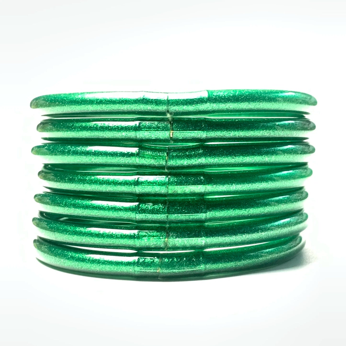 Tejesa 65mm 7pcs/set Buddhist Bracelet Jelly Silicone Bracelets Bangle for Women Upgraded Metallic Texture Bracelet for Women