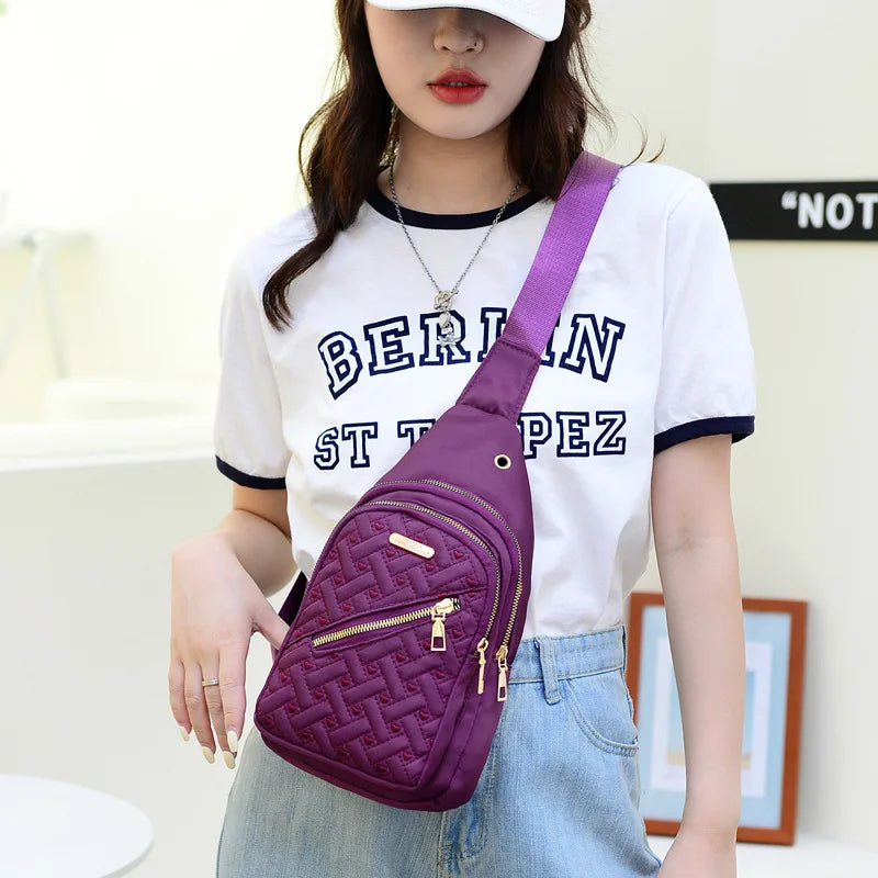 Hemasa Large Capacity Shoulder Crossbody Bag Embroidered Thread Bags for Women Chest Pack Diamond Multi-layer Women Purses and Handbags
